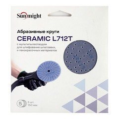 Диск шлифовальный Sunmight Ceramic d150 мм P240 на липучку пленочная основа (5 шт.) - фото 3