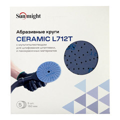 Диск шлифовальный Sunmight Ceramic d150 мм P600 на липучку пленочная основа (5 шт.) - фото 2
