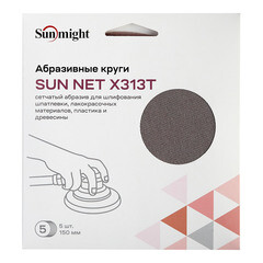 Диск шлифовальный Sunmight Sun Net d150 мм P400 на липучку сетчатая основа (5 шт.) - фото 3