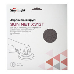 Диск шлифовальный Sunmight Sun Net d225 мм P180 на липучку сетчатая основа (3 шт.) (5422302525) - фото 2