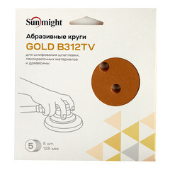 Диск шлифовальный Sunmight Gold d125 мм P180 на липучку бумажная основа (5 шт.) - фото 2