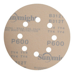 Диск шлифовальный Sunmight Gold d125 мм P600 на липучку бумажная основа (5 шт.) - фото 4