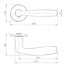 Ручка дверная Punto Fortuna R.ARC.R52 SSC-16 круглая розетка сатинированный хром (47161) - фото 3
