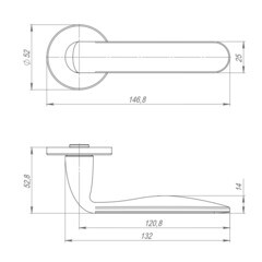 Ручка дверная Punto Extra R.ARC.R52 SN-3 круглая розетка матовый никель (47157) - фото 3
