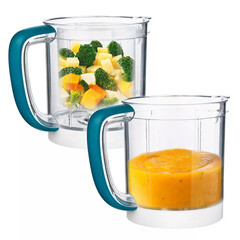 Блендер-пароварка стационарный Kitfort КТ-2305 400 Вт 0,4 л белый/зеленый - фото 3