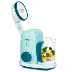 Блендер-пароварка стационарный Kitfort КТ-2305 400 Вт 0,4 л белый/зеленый - фото 2
