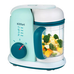 Блендер-пароварка стационарный Kitfort КТ-2305 400 Вт 0,4 л белый/зеленый - фото 1