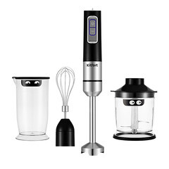 Блендер погружной Kitfort КТ-3052 1000 Вт 0,5 л черный/серебристый - фото 1
