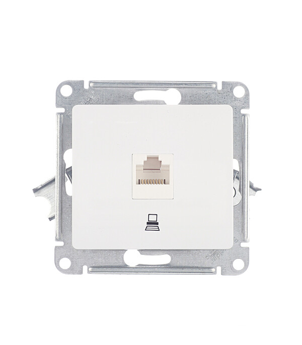 Изображение товара Розетка компьютерная Systeme Electric Glossa с RJ45 белая встраиваемая
