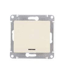 Выключатель Systeme Electric Glossa одноклавишный встраиваемый бежевый с подсветкой (GSL000213) - фото 1