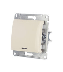 Выключатель Systeme Electric Glossa одноклавишный встраиваемый бежевый с подсветкой (GSL000213) - фото 3