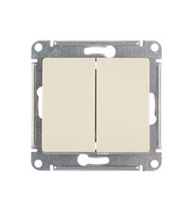 Изображение товара Выключатель Systeme Electric Glossa двухклавишный встраиваемый бежевый (GSL000251)