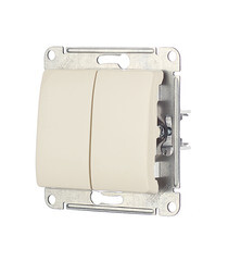 Выключатель Systeme Electric Glossa двухклавишный встраиваемый бежевый (GSL000251) - фото 2