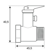 Клапан предохранительный Термо 1/2 ВР(г) х 1/2 НР(ш) 6 бар для бойлера (CRVP6B12) - фото 4