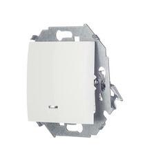 Выключатель Simon 15 одноклавишный встраиваемый белый с подсветкой (1591104-030) - фото 5