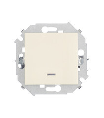 Изображение товара Выключатель Simon 15 одноклавишный встраиваемый слоновая кость с подсветкой (1591104-031)