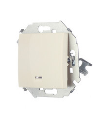 Выключатель Simon 15 одноклавишный встраиваемый слоновая кость с подсветкой (1591104-031) - фото 4