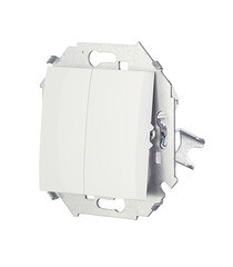 Выключатель Simon 15 двухклавишный встраиваемый белый (1591398-030) - фото 3