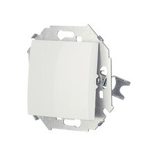 Переключатель Simon 15 одноклавишный встраиваемый белый (1591201-030) - фото 2