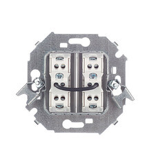 Переключатель Simon 15 двухклавишный встраиваемый белый (1591397-030) - фото 3