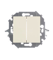 Изображение товара Переключатель Simon 15 двухклавишный встраиваемый слоновая кость (1591397-031)