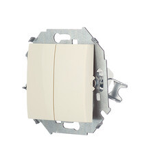 Переключатель Simon 15 двухклавишный встраиваемый слоновая кость (1591397-031) - фото 4