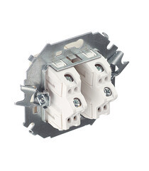 Переключатель Simon 15 двухклавишный встраиваемый слоновая кость (1591397-031) - фото 3