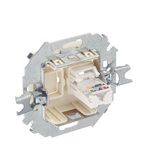 Розетка компьютерная Simon 15 встраиваемая слоновая кость RJ45 (1591598-031) - фото 4