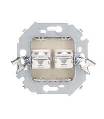 Розетка компьютерная Simon 15 встраиваемая слоновая кость 2хRJ45 (1591593-031) - фото 4