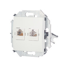 Розетка компьютерная/ телефонная Simon 15 встраиваемая белая RJ11/ RJ45 (1591590-030) - фото 4