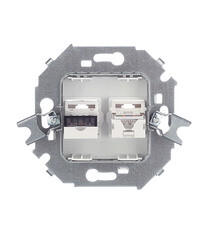 Розетка компьютерная/ телефонная Simon 15 встраиваемая белая RJ11/ RJ45 (1591590-030) - фото 3