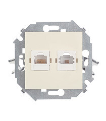Изображение товара Розетка компьютерная/ телефонная Simon 15 встраиваемая слоновая кость RJ11/ RJ45 (1591590-031)