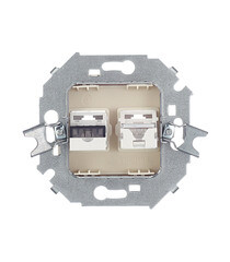 Розетка компьютерная/ телефонная Simon 15 встраиваемая слоновая кость RJ11/ RJ45 (1591590-031) - фото 3
