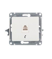 Розетка телефонная Systeme Electric Glossa встраиваемая белая RJ11 (GSL000181T)
