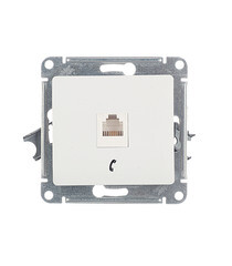 Розетка телефонная Systeme Electric Glossa встраиваемая белая RJ11 (GSL000181T) - фото 1