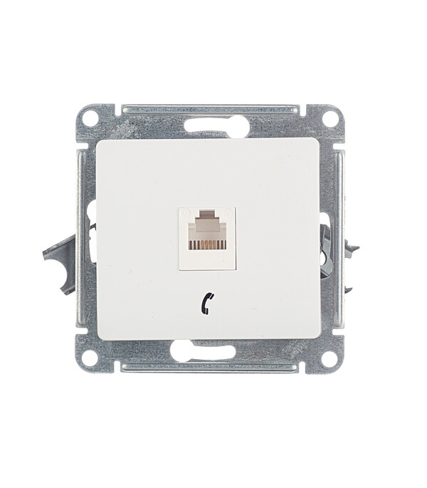 Изображение товара Розетка телефонная Systeme Electric Glossa встраиваемая белая RJ11 (GSL000181T)