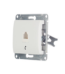 Розетка телефонная Systeme Electric Glossa встраиваемая белая RJ11 (GSL000181T) - фото 2