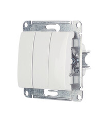 Выключатель Systeme Electric Glossa трехклавишный встраиваемый белый (GSL000131) - фото 4