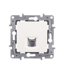 Розетка телефонная Legrand Etika встраиваемая белая RJ11 (672240) - фото 1