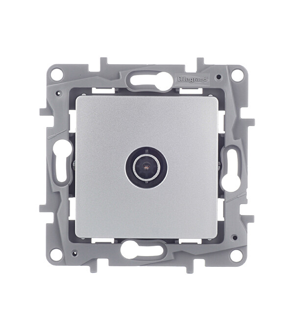 Изображение товара Розетка телевизионная Legrand Etika встроенная алюминий 672451