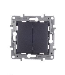 Изображение товара Переключатель Legrand Etika двухклавишный встраиваемый антрацит (672612)