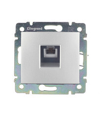Изображение товара Розетка телефонная Legrand Valena встраиваемая алюминий RJ11 (694347)