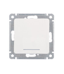 Выключатель Hegel Master одноклавишный встраиваемый белый с подсветкой (ВС10-412) - фото 1