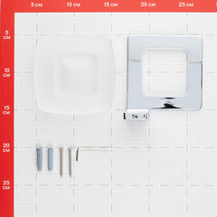 Мыльница для ванной Iddis Slide с держателем стекло матовое/сталь хром (SLISCG0i42) - фото 3