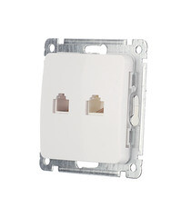 Розетка компьютерная/ телефонная Hegel Master встраиваемая белая RJ11/ RJ45 (РСКТ-440) - фото 2