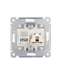 Розетка компьютерная/ телефонная Hegel Master встраиваемая белая RJ11/ RJ45 (РСКТ-440) - фото 3