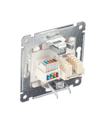 Розетка компьютерная/ телефонная Hegel Master встраиваемая белая RJ11/ RJ45 (РСКТ-440) - фото 4