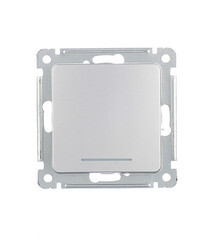 Изображение товара Выключатель Hegel Master одноклавишный встраиваемый серебро с подсветкой (ВС10-412-06)