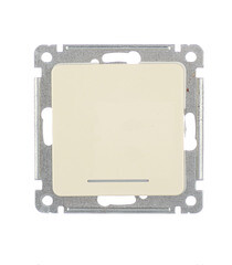 Выключатель Hegel Master одноклавишный встраиваемый слоновая кость с подсветкой (ВС10-412-01) - фото 1