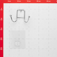 Крючок для ванной Kleber Lite двойной самоклеящийся металл хром (KLE-LT053/8474) - фото 2